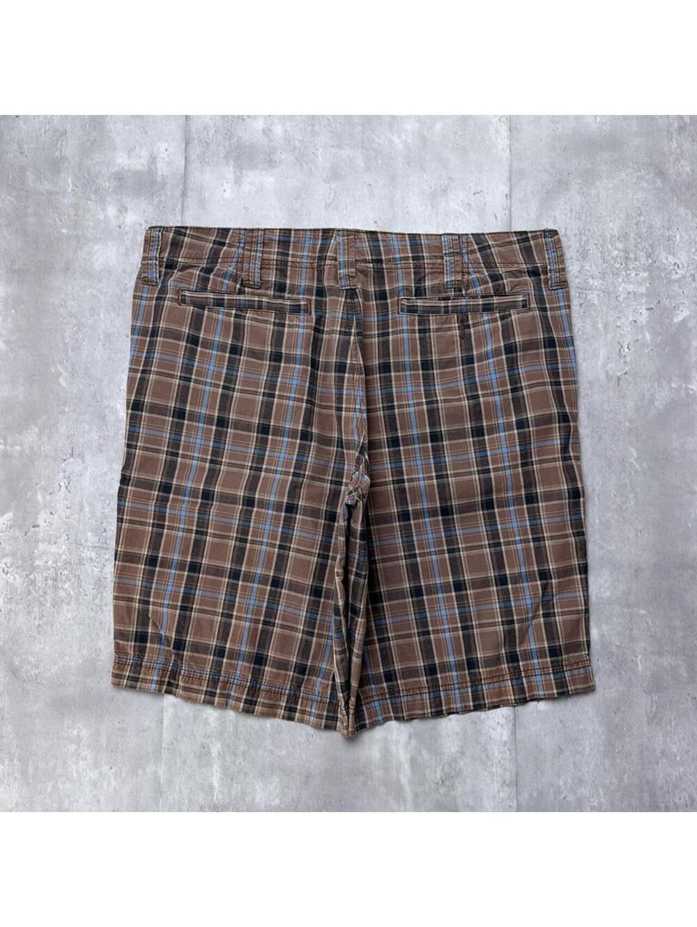 Y2K Brown Old Navy Surf Grunge Plaid Baggy Skater Shorts